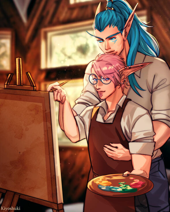 A Painting Lesson with Theramar Morningray, by Kiyoshuki